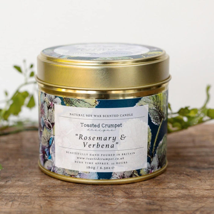 Toasted Crumpet Natural Soy Wax scented Candle Rosemary & Verbena