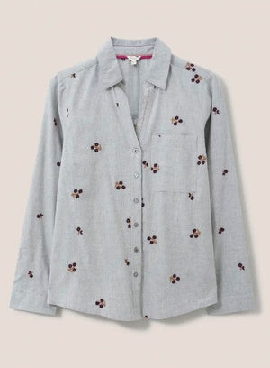 White Stuff Grey Multi Serena Embroidered Shirt