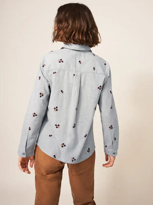 White Stuff Grey Multi Serena Embroidered Shirt