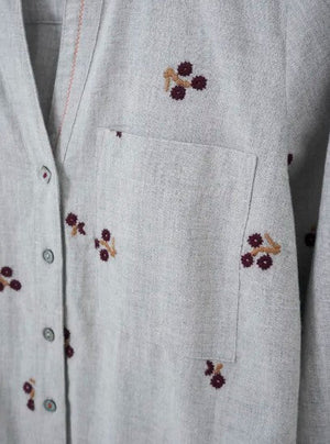 White Stuff Grey Multi Serena Embroidered Shirt