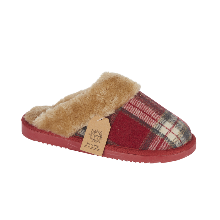 Jo & Joe Shetland Red Womens Comfort Mule Slippers