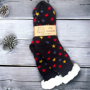 Jess and Lou Cosy Lined Slipper Socks