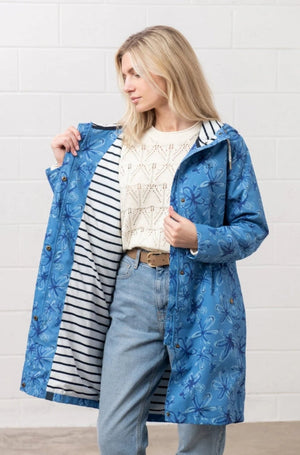 Lighthouse Ladies Beachcomber 11 Coat Marine Blue Floral