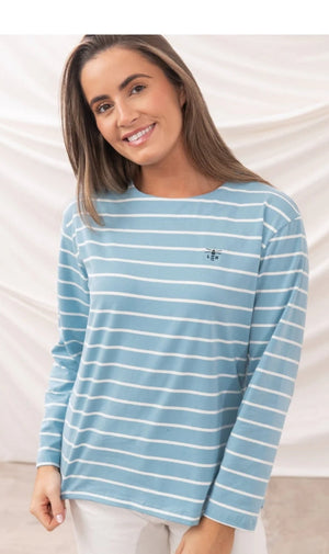 Lighthouse Causeway 11 Top Marine Blue Stripe