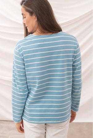 Lighthouse Causeway 11 Top Marine Blue Stripe