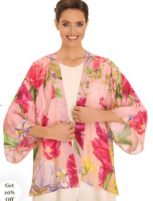 Powder Floral Study Kimono Jacket Petal