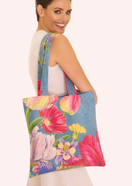 Powder Floral Study Canvas Bag Denim