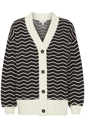 B.Young Byotari Zig Zag Cardigan 20815624 Black Mix