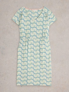 White Stuff Tallie Jersey Dress Green Multi