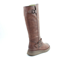 Heavenly Feet Rubymae Chocolate Womens Zip Up Tall Calf Boots