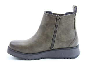 Heavenly Feet New Rolo2 Khaki Womens Zip Up Ankle Boots