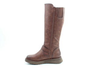 Heavenly Feet Rubymae Chocolate Womens Zip Up Tall Calf Boots