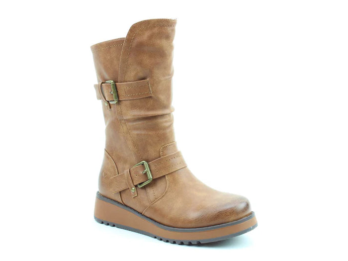 Heavenly Feet Hannah4 Tan Womens  Zip Up Mid Boots