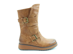 Heavenly Feet Hannah4 Tan Womens  Zip Up Mid Boots