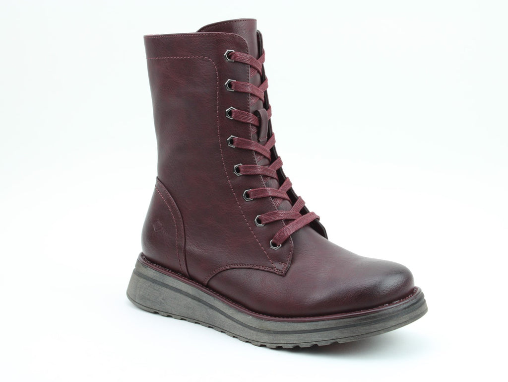 Heavenly Feet Martina4 Burgundy Womens Casual Comfort Boots