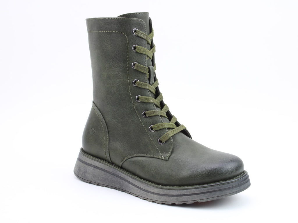 Heavenly Feet Martina4 Khaki Womens Casual Comfort Boots