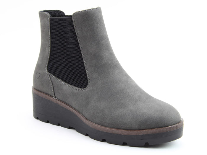 Heavenly Feet Ottavia Grey Womens Zip Up Ankle Boots