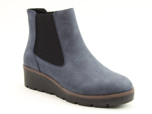 Heavenly Feet Ottavia Navy Womens Zip Up Ankle Boots