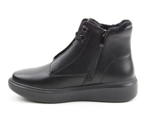 Heavenly Feet Petra Black Womens Litesoles Zip Up Ankle Boots