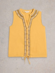 White Stuff Tulip Mix Sleeveless Shirt Mid yellow