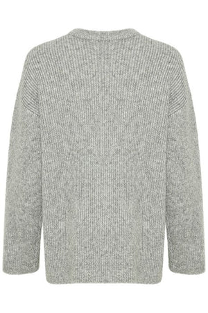 B.Young Bynello Oneck Jumper 20815627 Mid Grey Melange