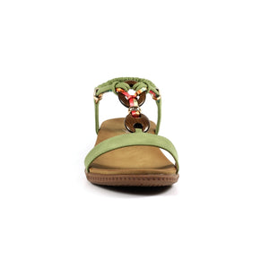 Lunar JLH475 Brava Khaki Womens Woven and Beaded Upper Sandals