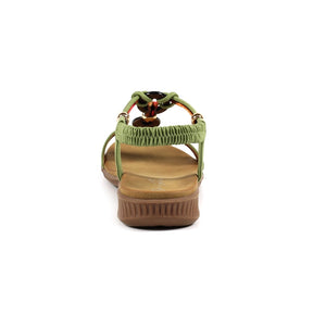 Lunar JLH475 Brava Khaki Womens Woven and Beaded Upper Sandals