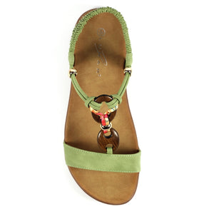 Lunar JLH475 Brava Khaki Womens Woven and Beaded Upper Sandals