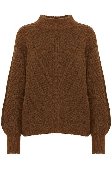 B.Young 20813873 Byoksana Turtleneck Jumper Bison Melange