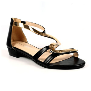 Lunar JLH472 Girona Black Womens Block Heel Sandals