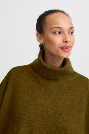 B.Young 20815441 Baviksi Poncho Military Olive