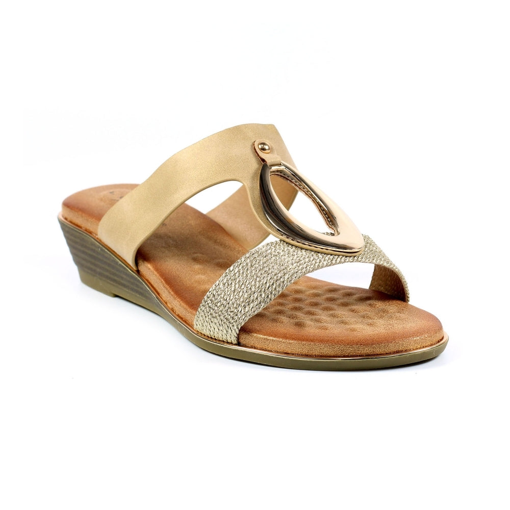 Lunar JLH434 Porto Beige Womens Wedge Sandals