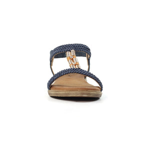 Lunar JLH502 Portofino Blue Womens Woven and Beads Upper Sandals