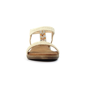 Lunar JLH502 Portofino White Womens Woven and Beads Upper Sandals