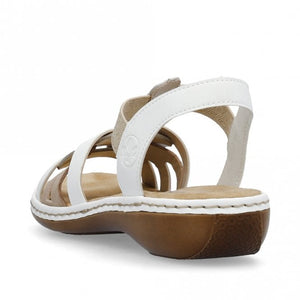 Rieker 65918-81 White Combination Womens Casual Comfort Slingback Sandals