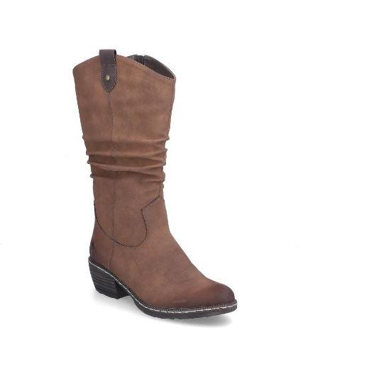 Rieker 93775-25 Castana Brown Women's Zip Up Warm Fleece Lining Boots