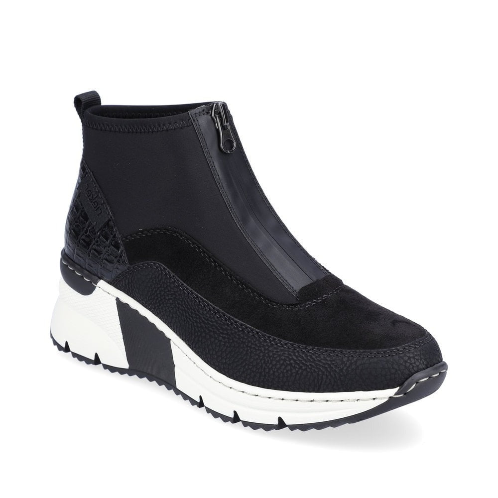 Rieker N6352-00 Black Womens Casual Comfort Sporty Ankle Boots