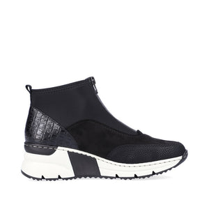 Rieker N6352-00 Black Womens Casual Comfort Sporty Ankle Boots