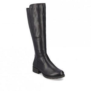 Rieker Z9591-01 Black Womens Casual Comfort Zip Up Knee High Boots