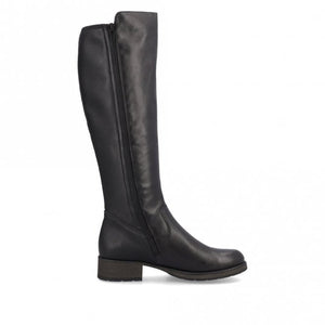 Rieker Z9591-01 Black Womens Casual Comfort Zip Up Knee High Boots