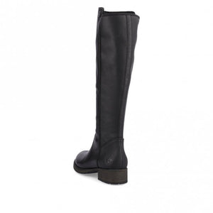 Rieker Z9591-01 Black Womens Casual Comfort Zip Up Knee High Boots