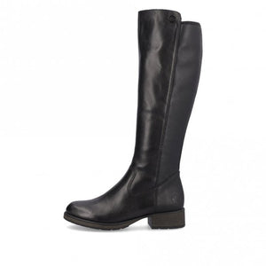 Rieker Z9591-01 Black Womens Casual Comfort Zip Up Knee High Boots