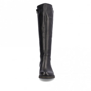 Rieker Z9591-01 Black Womens Casual Comfort Zip Up Knee High Boots