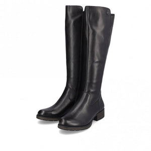 Rieker Z9591-01 Black Womens Casual Comfort Zip Up Knee High Boots