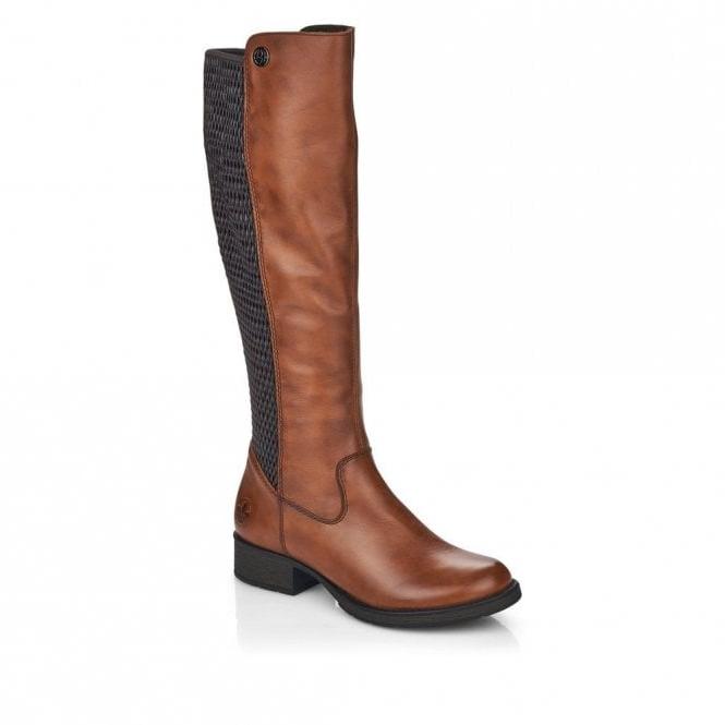 Rieker Z9591-23 Chestnut Womens Casual Comfort Zip Up Knee High Boots