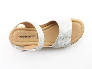 Heavenly Feet Mavis Cloud Silver Womens Touch Fastening Sandals