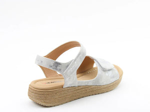 Heavenly Feet Mavis Cloud Silver Womens Touch Fastening Sandals