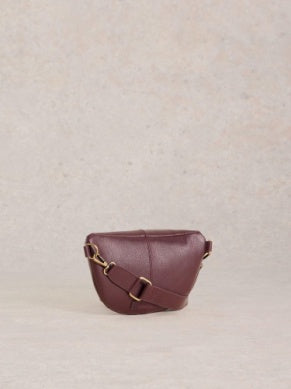 White Stuff Mini Sebby Leather Sling Bag Dark Plum