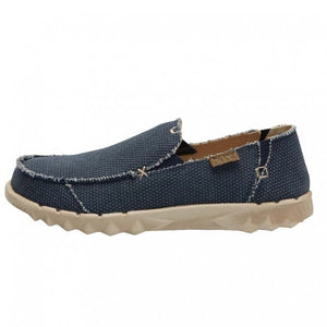 Dude Farty Natural Night Blue Mens Slip On Organic Cotton Canvas Shoes