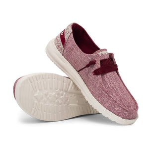 Dude Wendy Chambray Flora Peony Red Women's Slip On Canvas Relaxed Fit Shoes